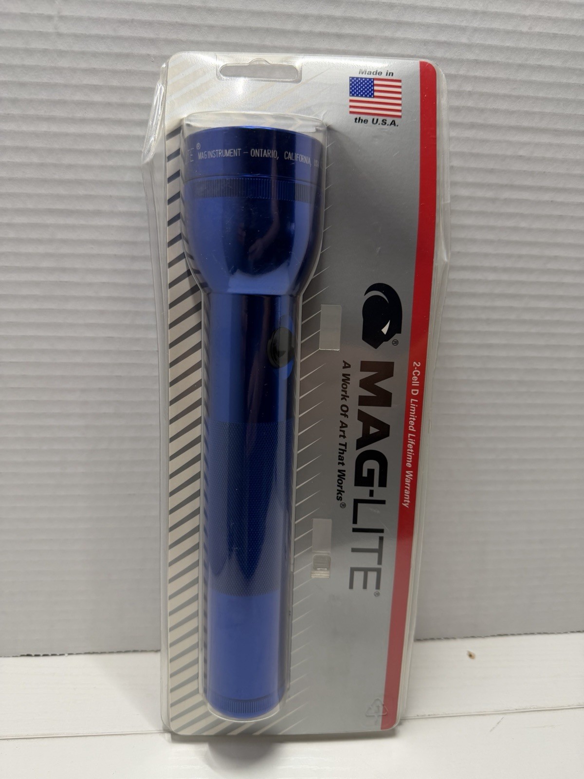 Vtg 1999 Maglite Incandescent 2-Cell D Flashlight Blue S2D116 Made in USA