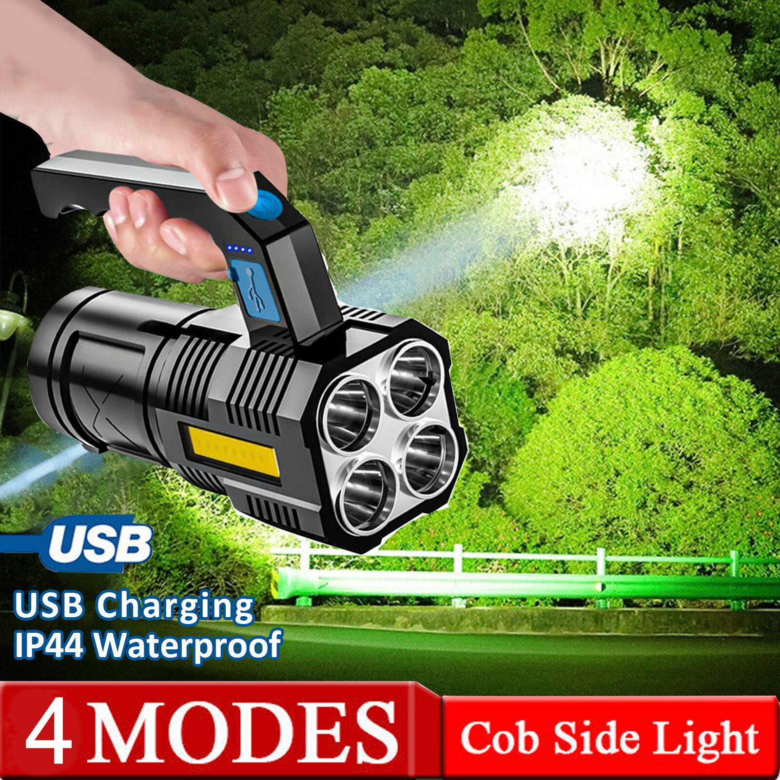 Most Powerful 99000000LM LED Military Torch USB Rechargeable Tactical Flashlight