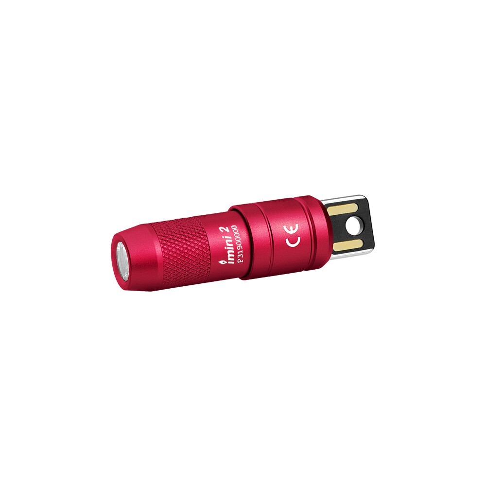 Olight imini 2 Passionate Red Rechargeable Mini Keychain Flashlight, 50 Lumens