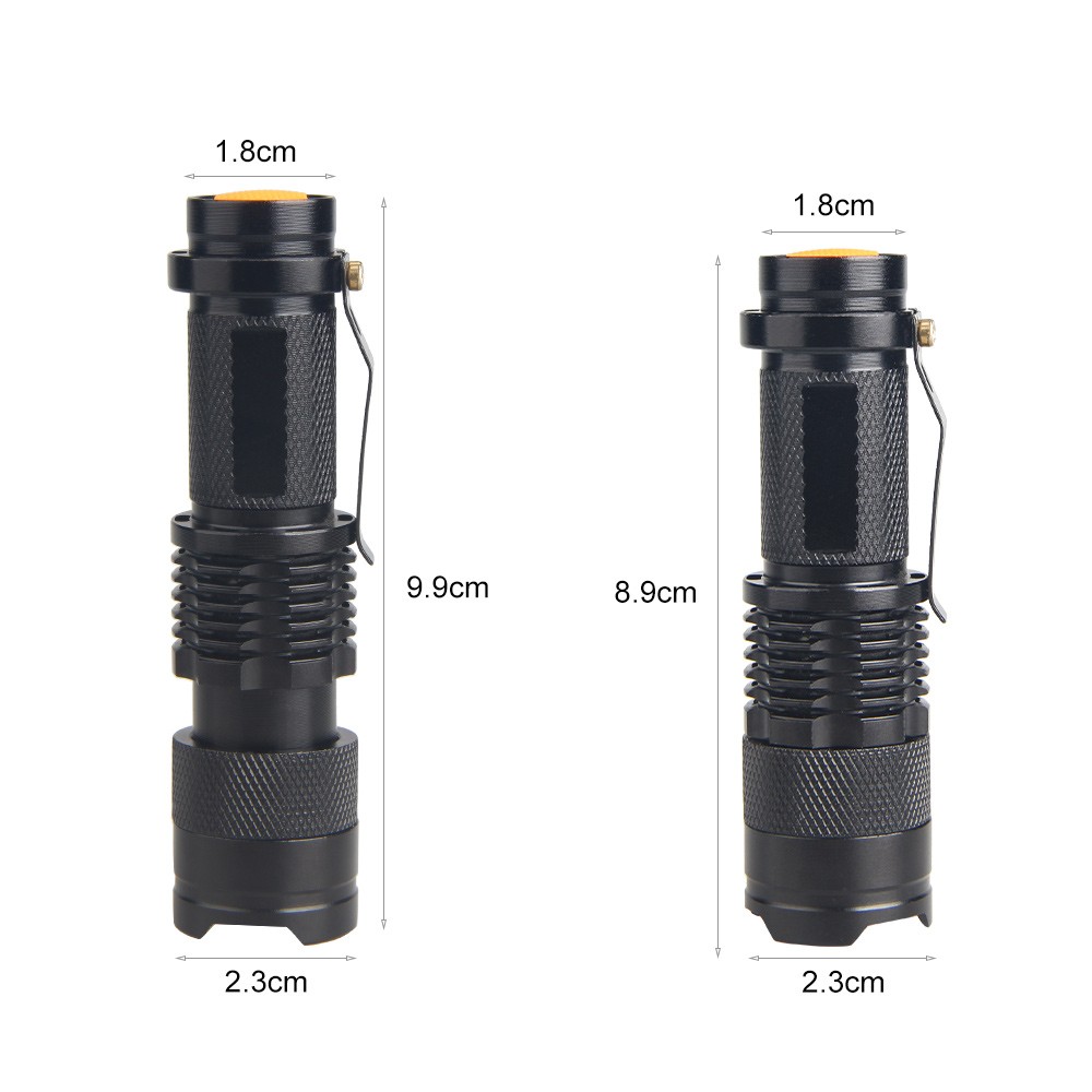 2PCS Green Light LED Flashlight Zoom Focus Torch Astronomy Night Vision Lamp