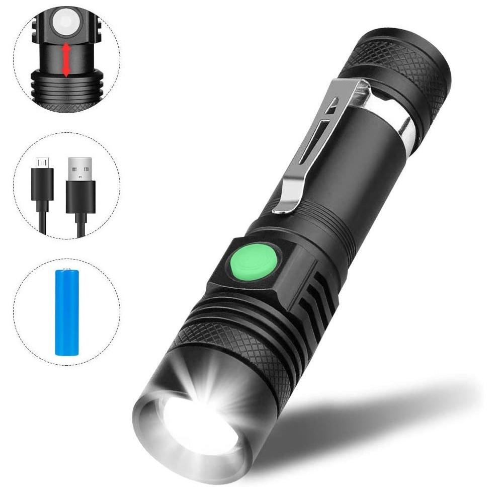 990000LM Rechargeable LED Flashlight Tactical Police Super Bright Torch Zoomable