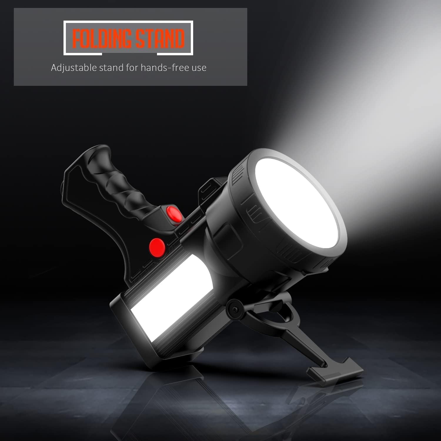 Q984 Rechargeable Spotlight, High Lumens 1200,000 LED Flashlight with Multifunct