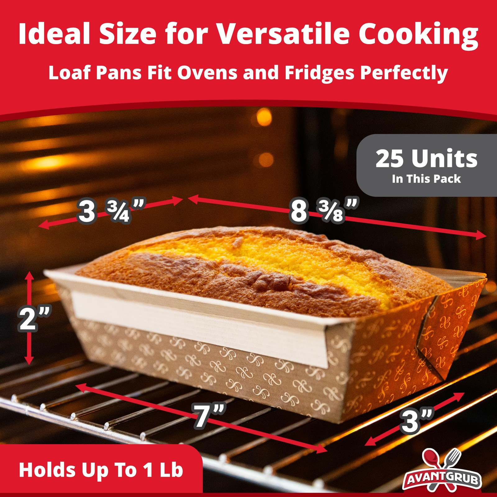 Chef-Grade 1Lb Paper Loaf Pans w/Lids 25 Pk. Elegant 25 Pk, Kraft