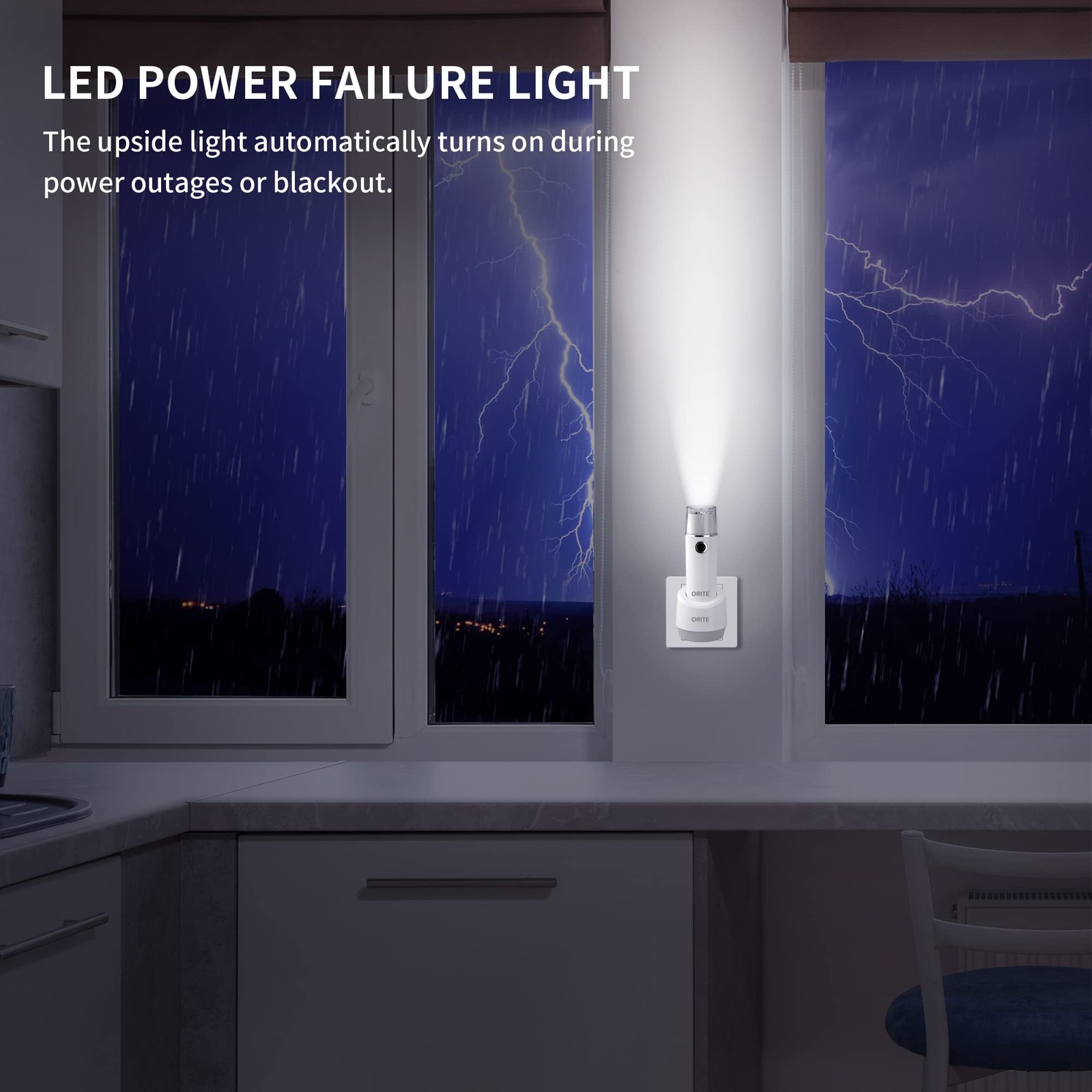 Emergency Flashlights 3-in-1 LED Rechargeable – 7-9 Hours Use for Power Failure