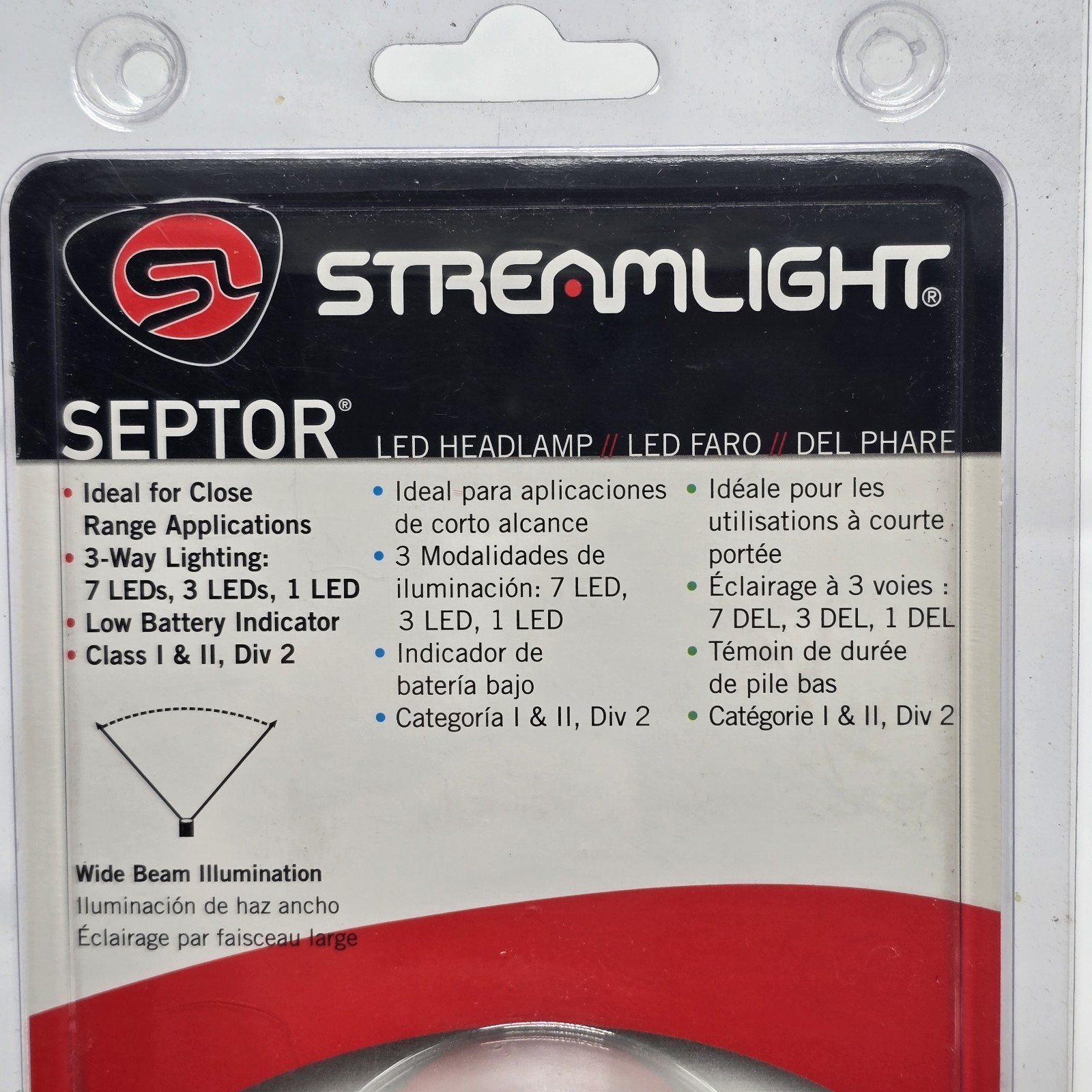 StreamLight Septor LED Headlamp Flashlight 3 Way Lighting Brand New Sealed NOS