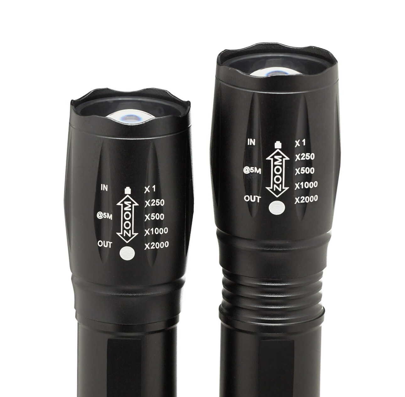 LED Flashlight Metal Finish IPX6 Waterproof , 2pack