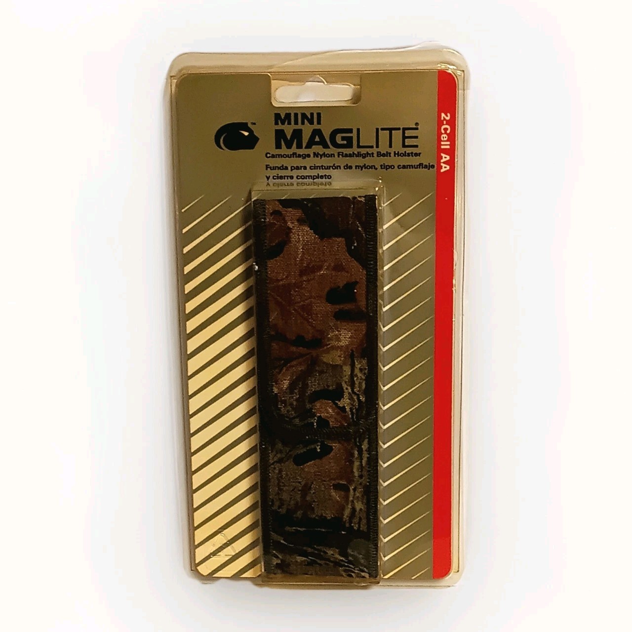 Vintage 1994 Mini Mag Lite Camouflage Nylon Belt Holster AM2A136 Made In USA NOS