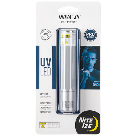 Nite Ize X5cuv-11-R7 Flashlight, Cr123a, 4-3/4″H, 7/8″Dia, Silver