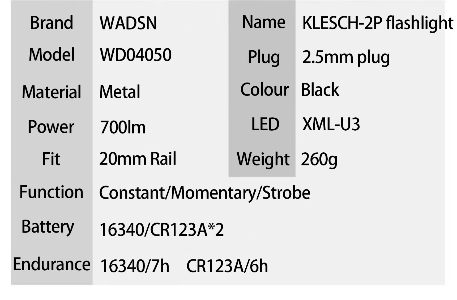 Metal Flashlight K-2P Zenitc KLESCH-2P Strobe Light Hunting LED Tactical Torch