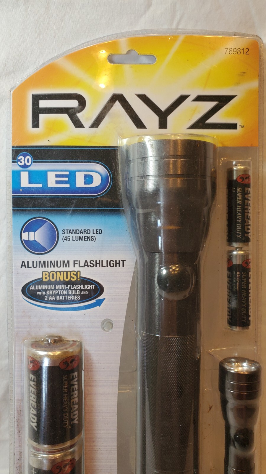 Rayz 30 LED Flashlight (45 Lumens) Aluminum Mini-Flashlight NOS 769812