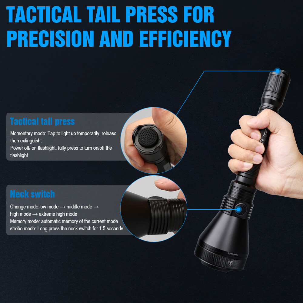 Trustfire T90R Kit 4800 Lumen Rechargeable Led Flashlight Tactical For Hunting R