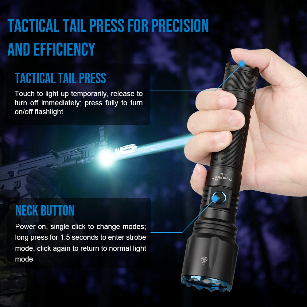 Trustfire T45R White Laser 1695Meter Range Tactical LEP Flashlight 650LM Bright