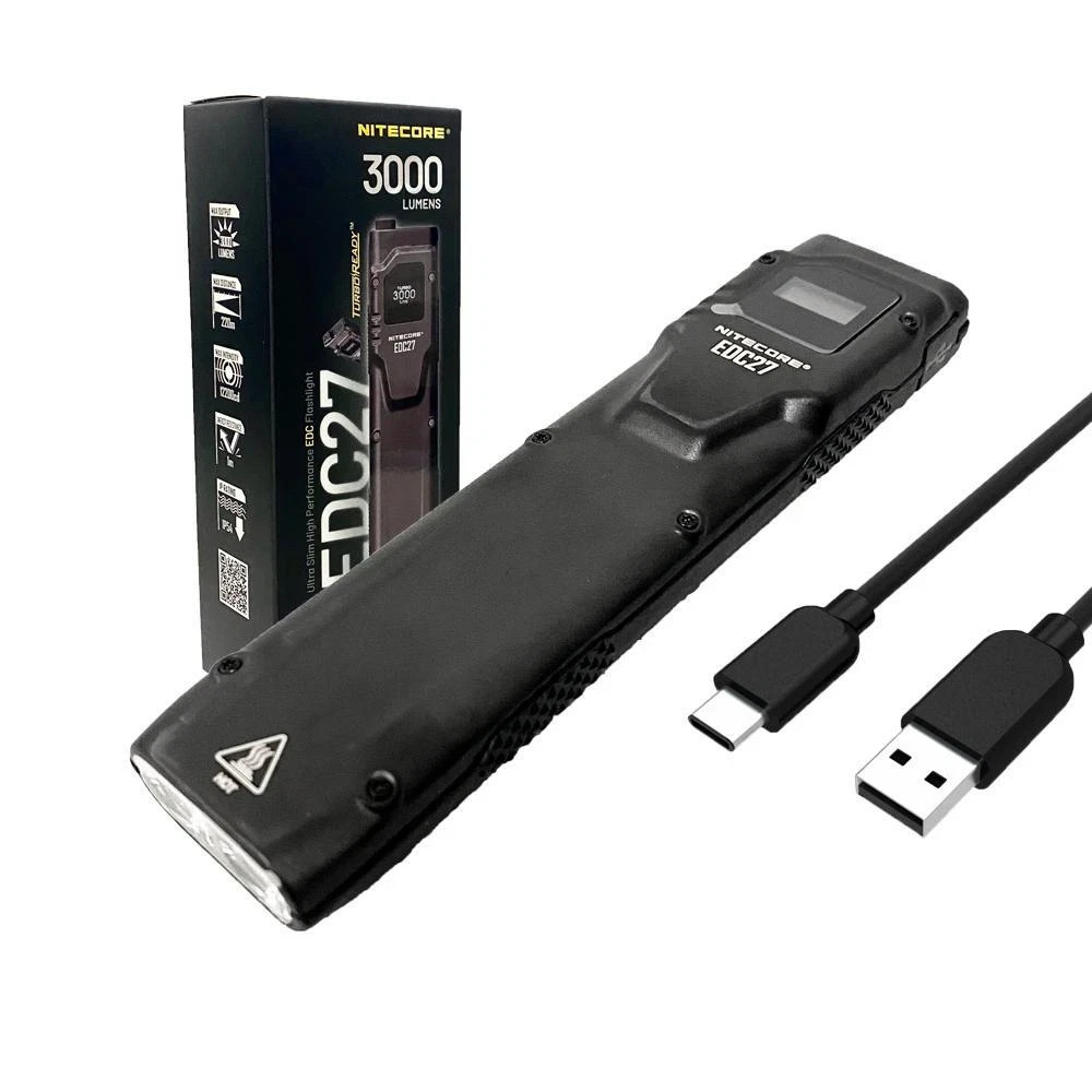 NITECORE EDC27 3000 Lumen Ultraslim Flat Tactical EDC Rechargeable Flashlight
