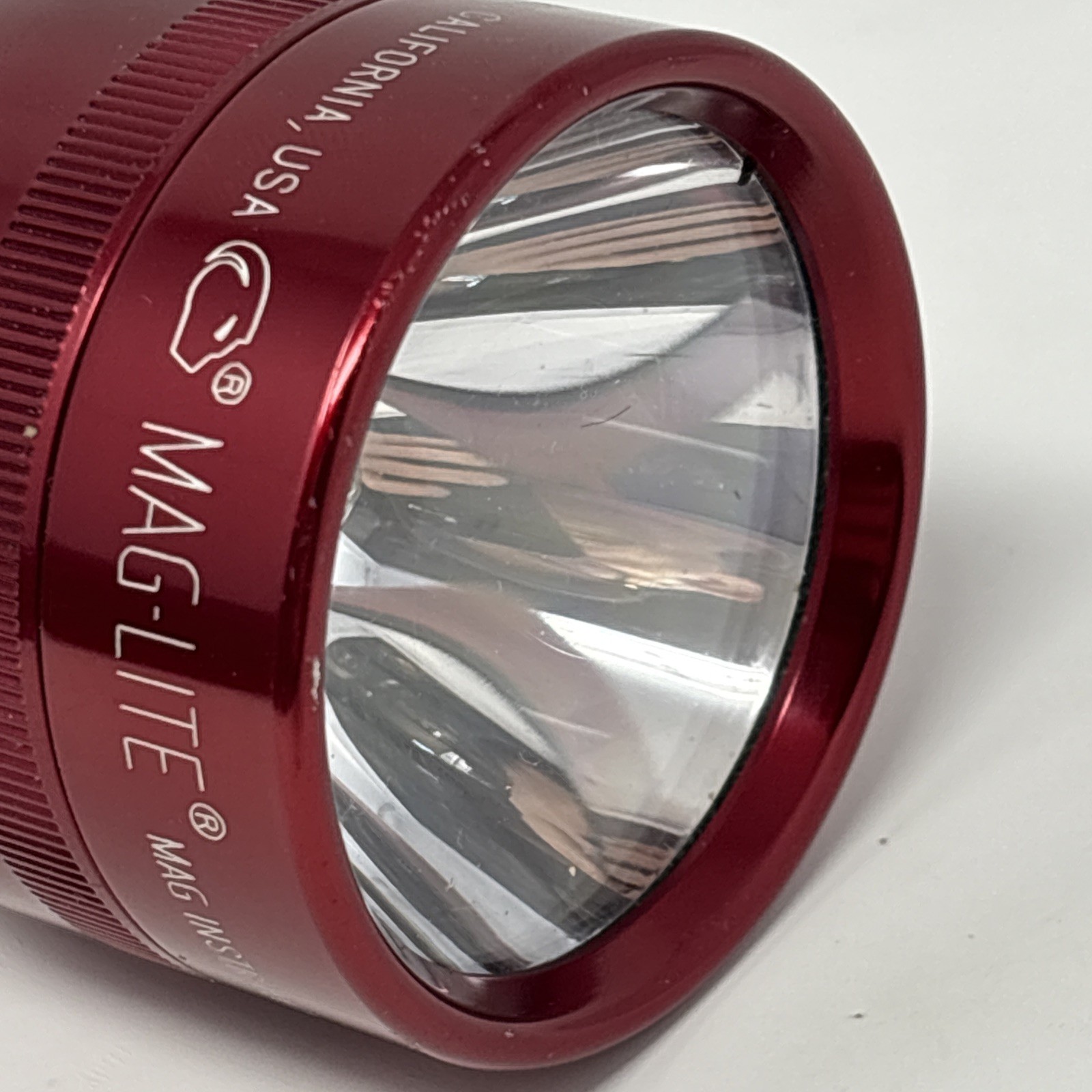 Mag-lite 3 D Cell LED Red Flashlight 12″ Printed Dupont TESTED **No Batteries