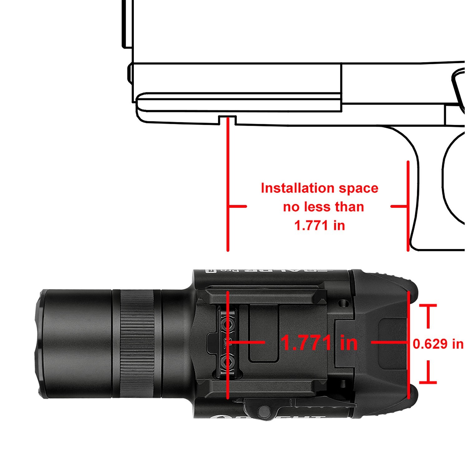 Olight BALDR Pro R Black Tactical Flashlight – 1350 Lumens, Laser, Durable