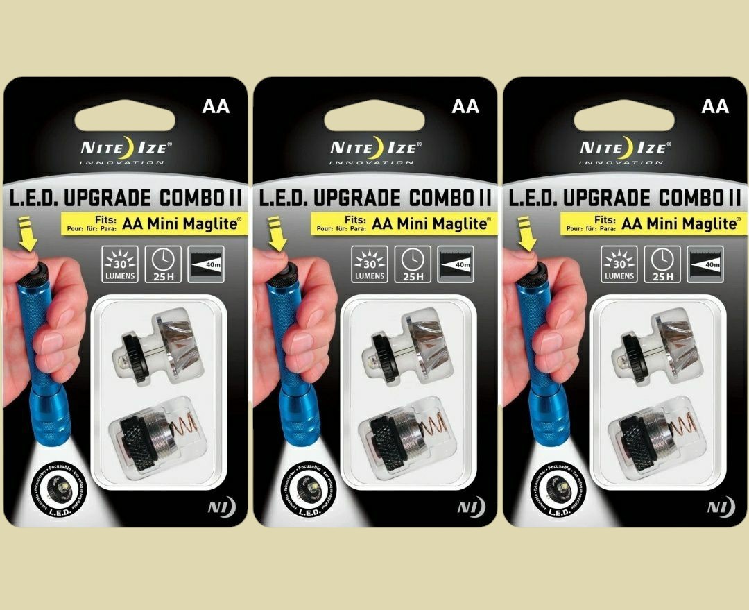 Nite Ize LED Upgrade Combo II Fits AA Mini Maglite (3-Pack)