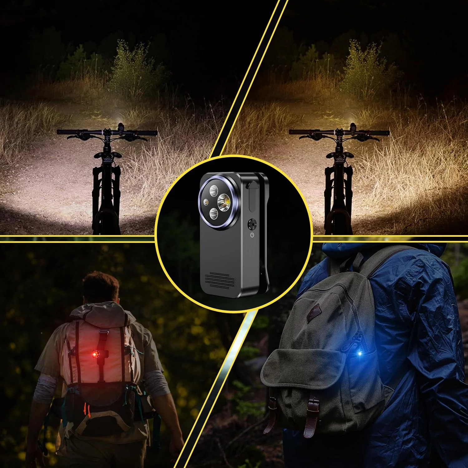 EDC Flashlight Clip-on Flashlight,600 Lumens with Four Lighting Rechargeable Min