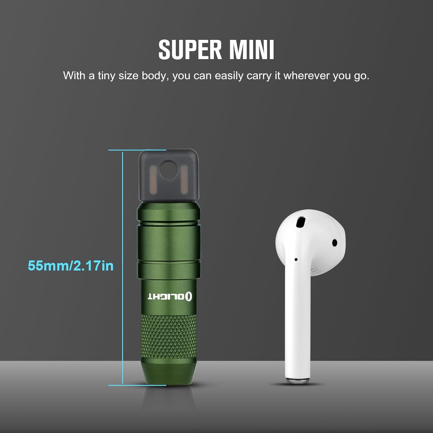 IMINI 2 EDC Rechargeable Keychain Flashlight, 50 Lumens Compact and Portable Min