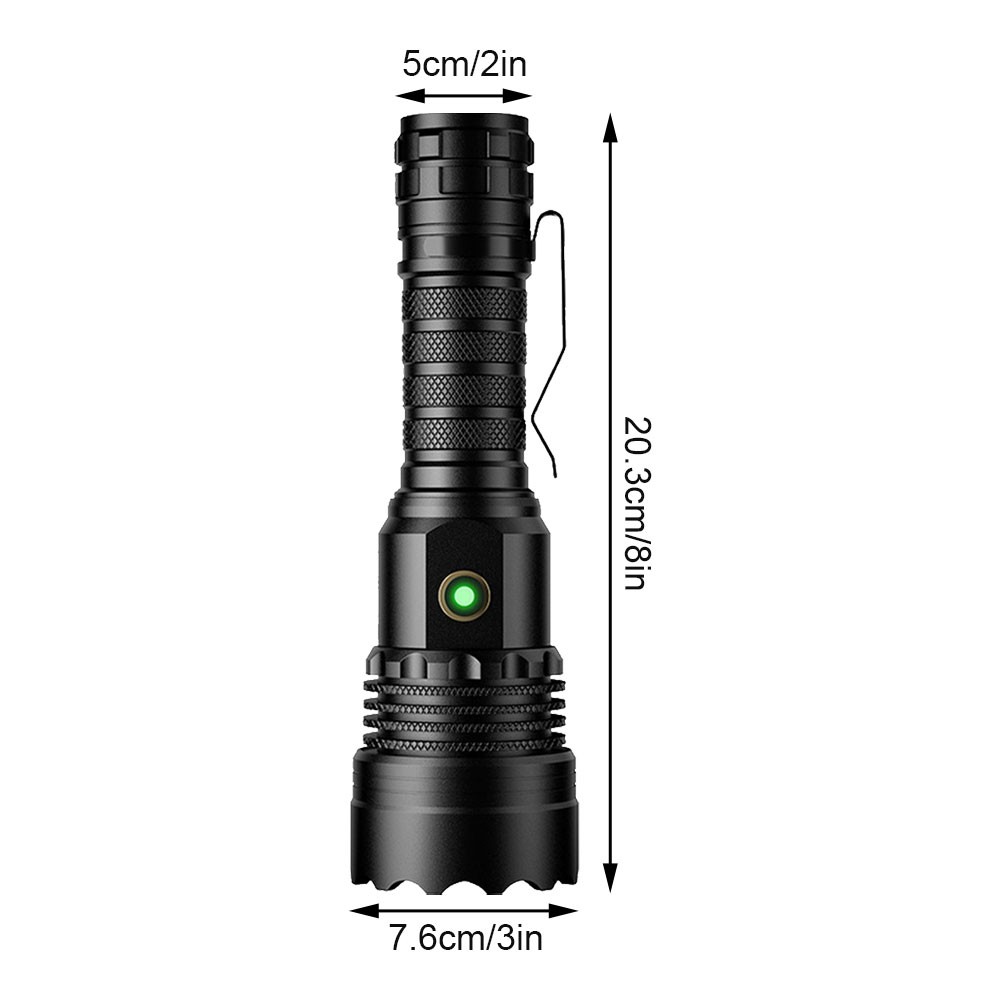 USB 4-Core Laser LEP Flashlight Type-C Charging Power Bank Torch White Light