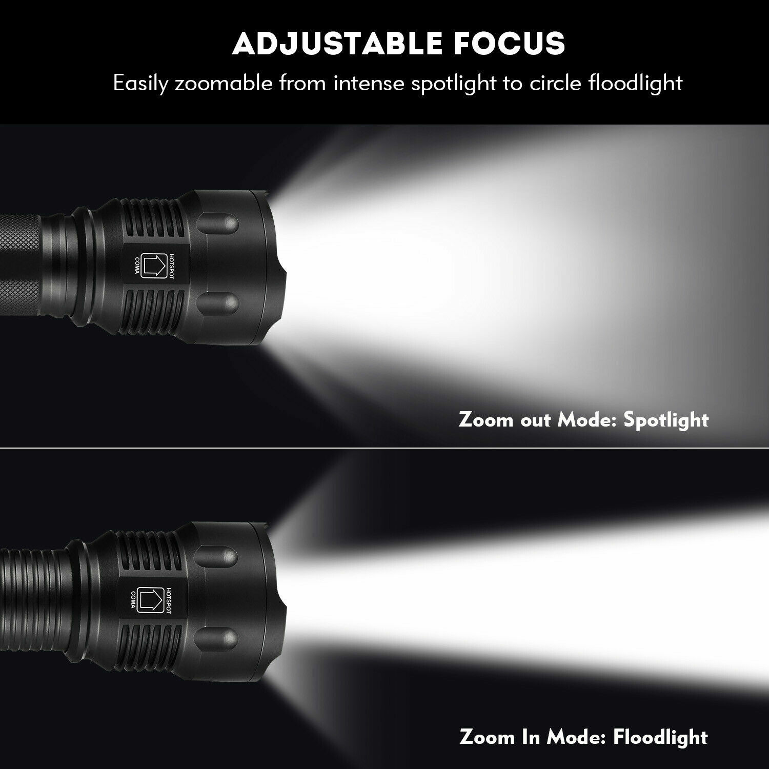 1200000LM LED Flashlight Tactical Light Super Bright Torch 3 Modes Zoom Worklamp