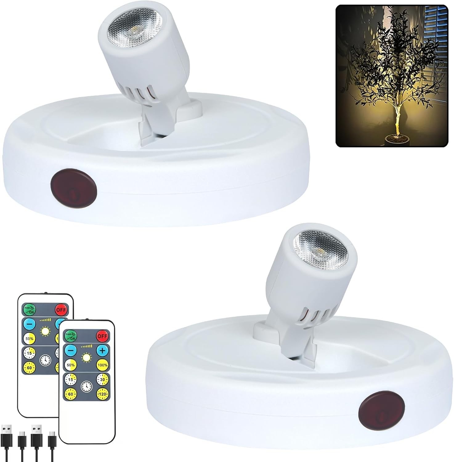 Portable LED Spotlight, Magnetic Mount, Rechargeable Battery Indoor Light