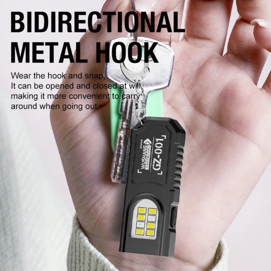 Powerful Mini LED Keychain Flashlight USB Rechargeable Waterproof EDC SOS Light