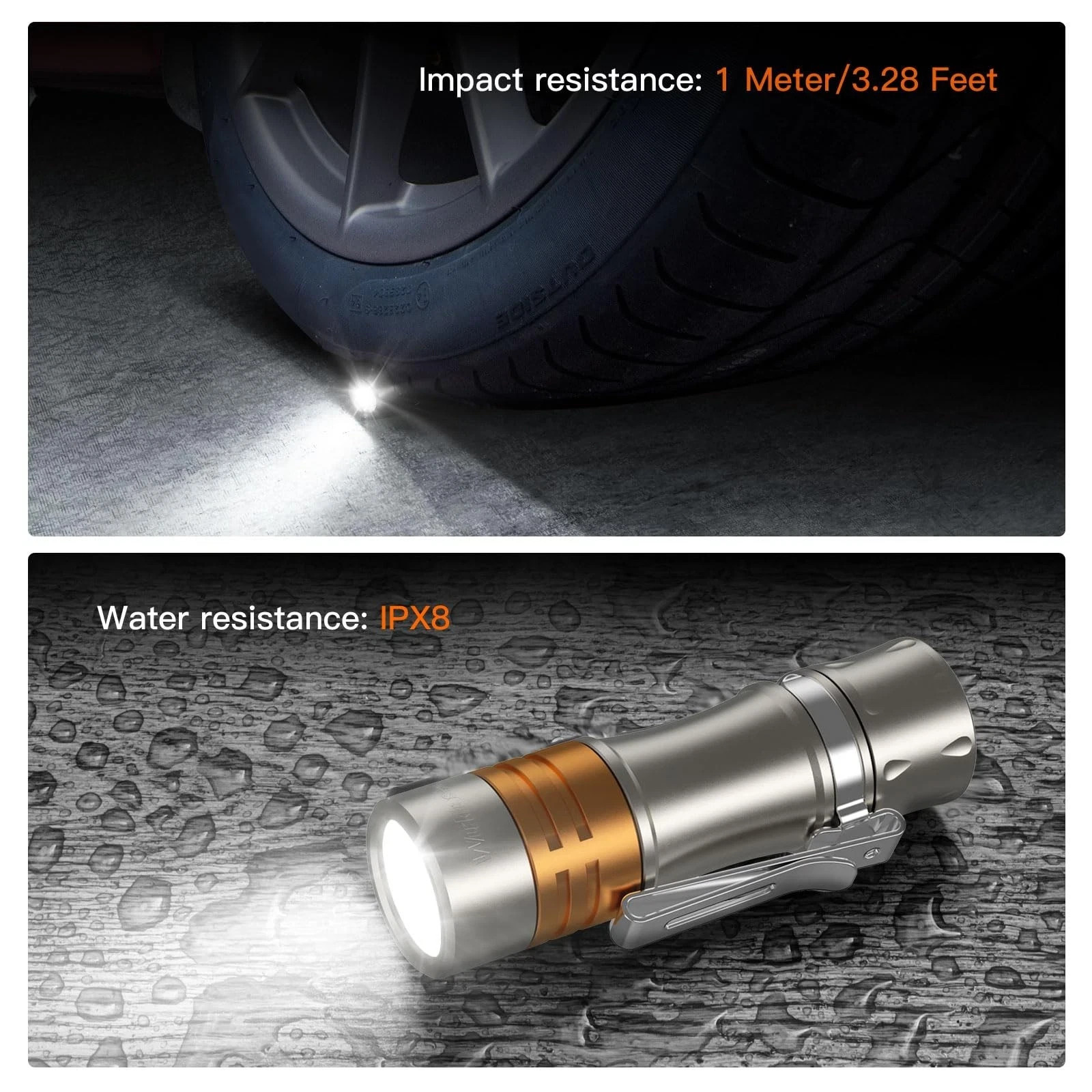 Wurkkos TS10 V2 Titanium Ti / Copper 14500 Mini EDC Flashlight – 4000K High CRI