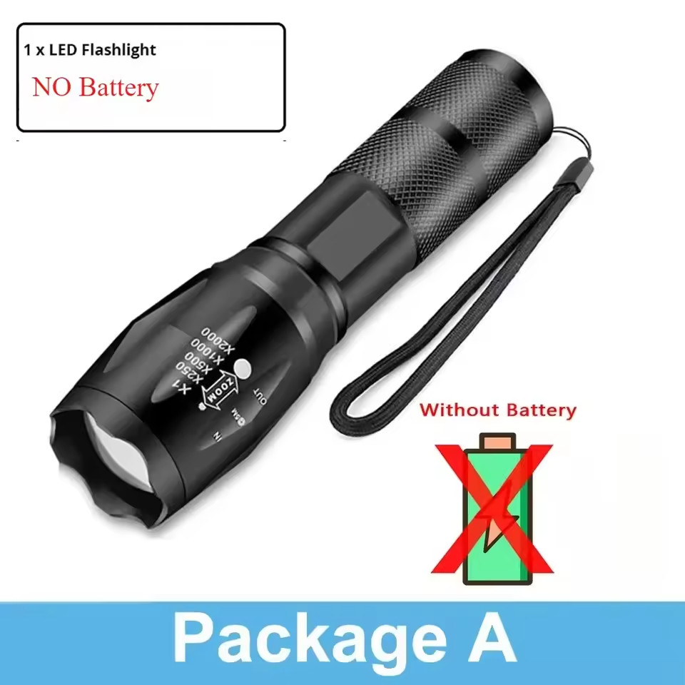 T6 Flashlight Black Light 5 modes Super Bright Torch Ultra Violet Lamp LED