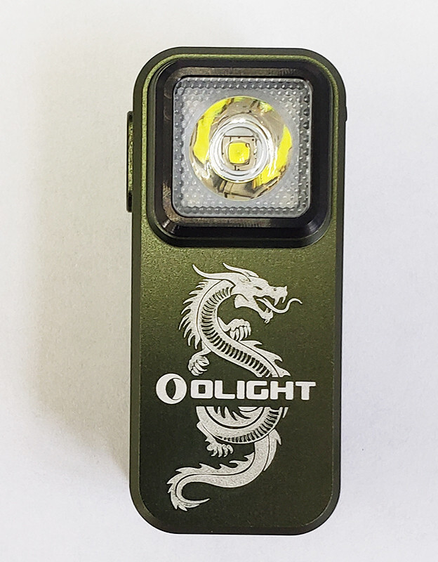 Olight Oclip Clip OD Green Dragon Edition Light w/White & Red Light, 300 L, 70 M