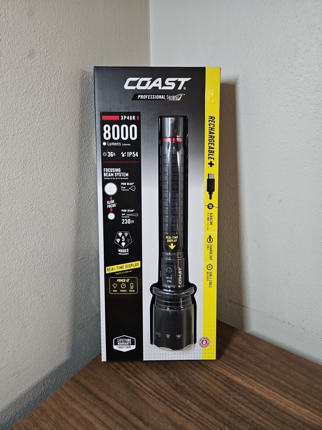 Coast 8000 Lumens LED Rechargeable Flashlight (XP46R)