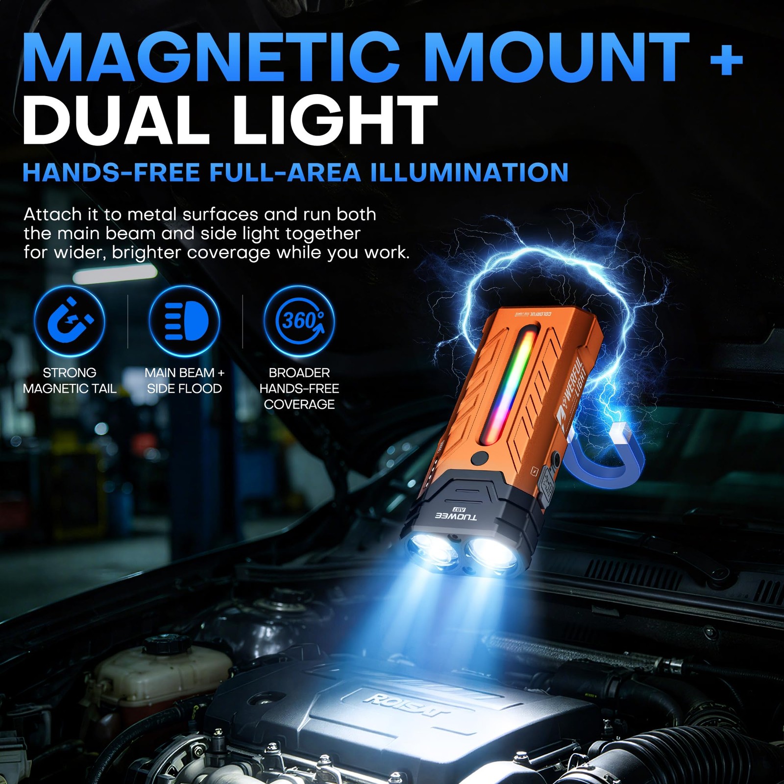 PASIION Orange flashlight RGB 3250 lumens