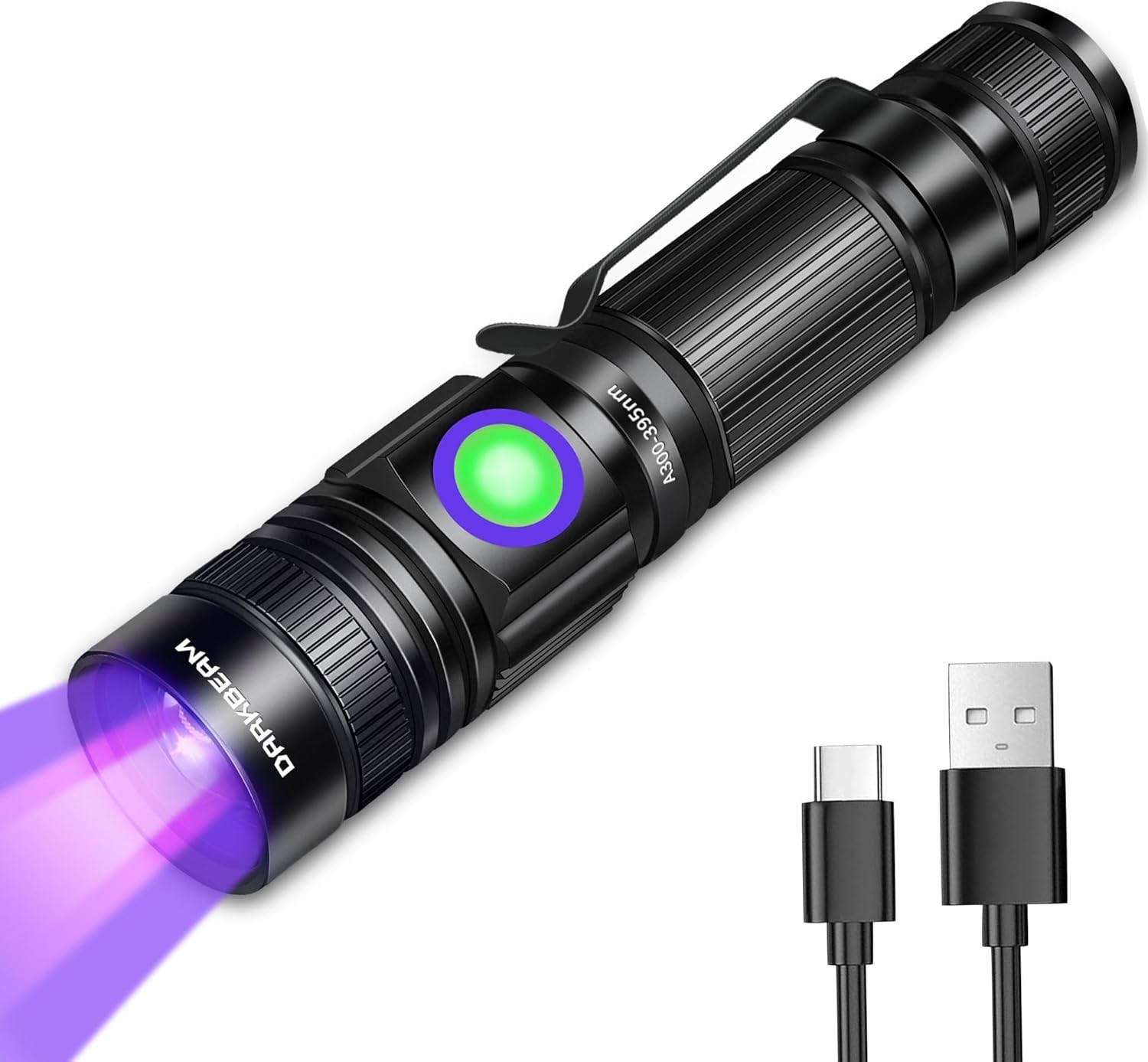 UV Black Light Flashlight 395nm – Rechargeable USB Woods Lamp, Powerful Mini …
