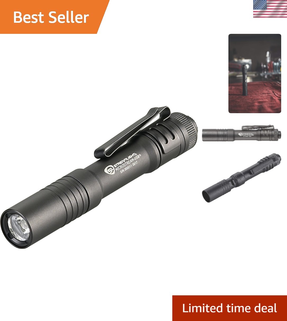 Durable MicroStream 250-Lumen Everyday Carry Flashlight – Lightweight & Portable