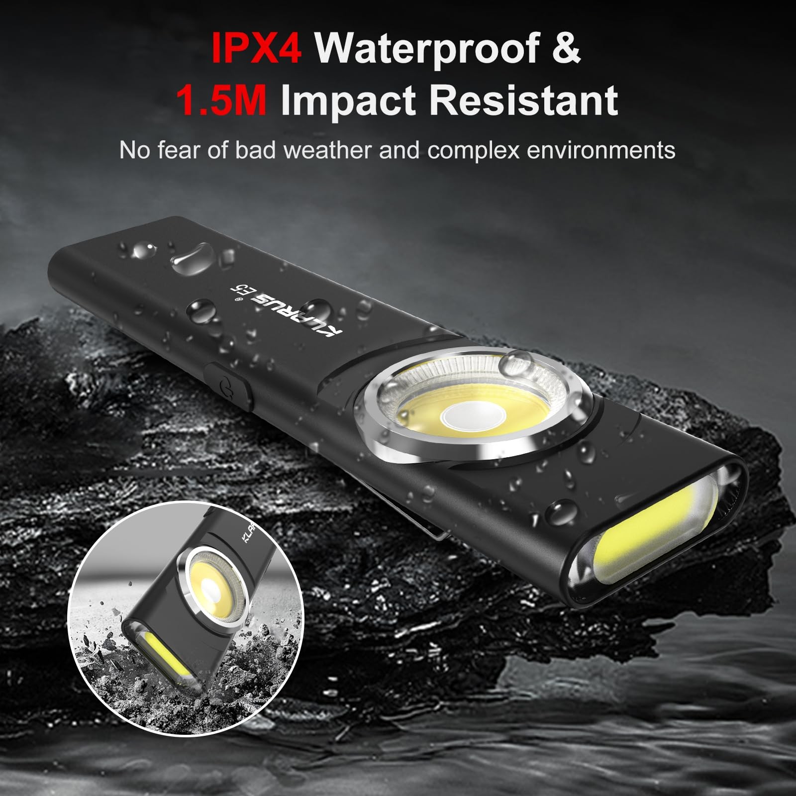 E5 Pocket Flashlight, Rechargeable EDC Flashlight, Super Slim 4.2x1x0.3inch, …
