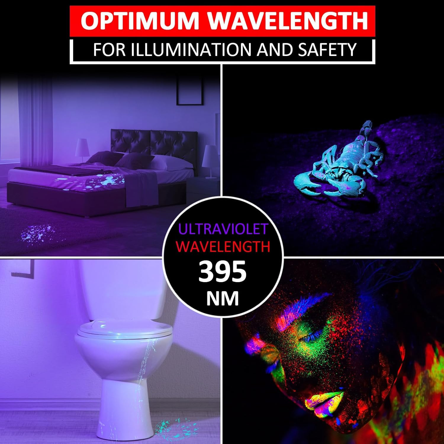 10 Pack UV Black Light Flashlight Mini 395Nm Pen Light with Clip