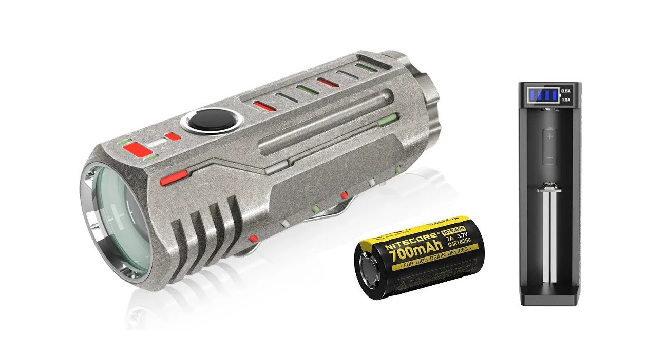 New Lumintop Thor 5 Stonewashed Ti Titanium LEP Flashlight Torch