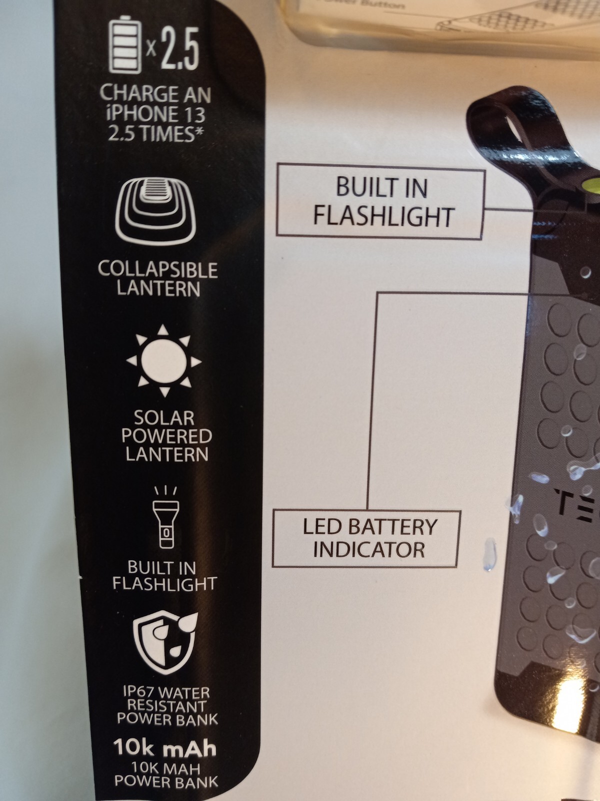 Tech 2 Rugged Solar Powered And Portable Lantern Built In Flashlight