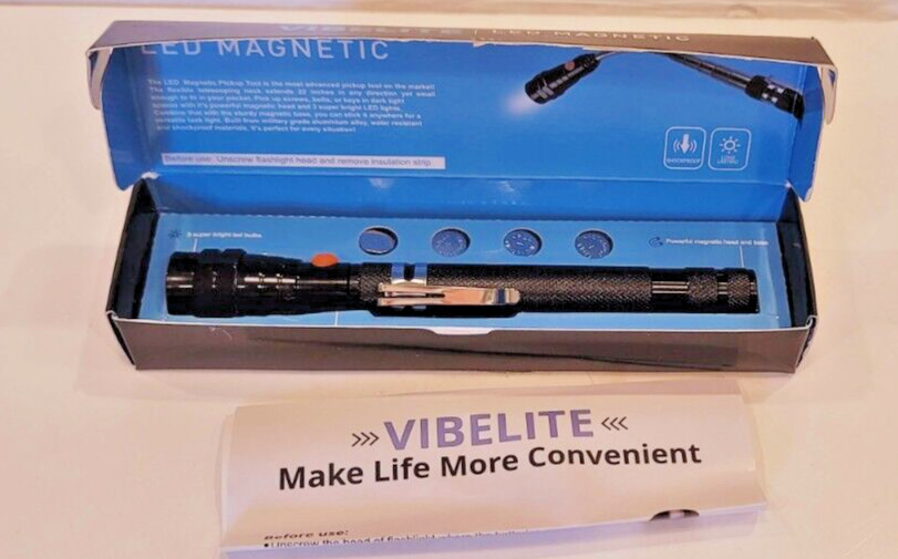 VIBELITE Magnet 3 LED Magnetic Pickup tool Telescoping Neck New in Box