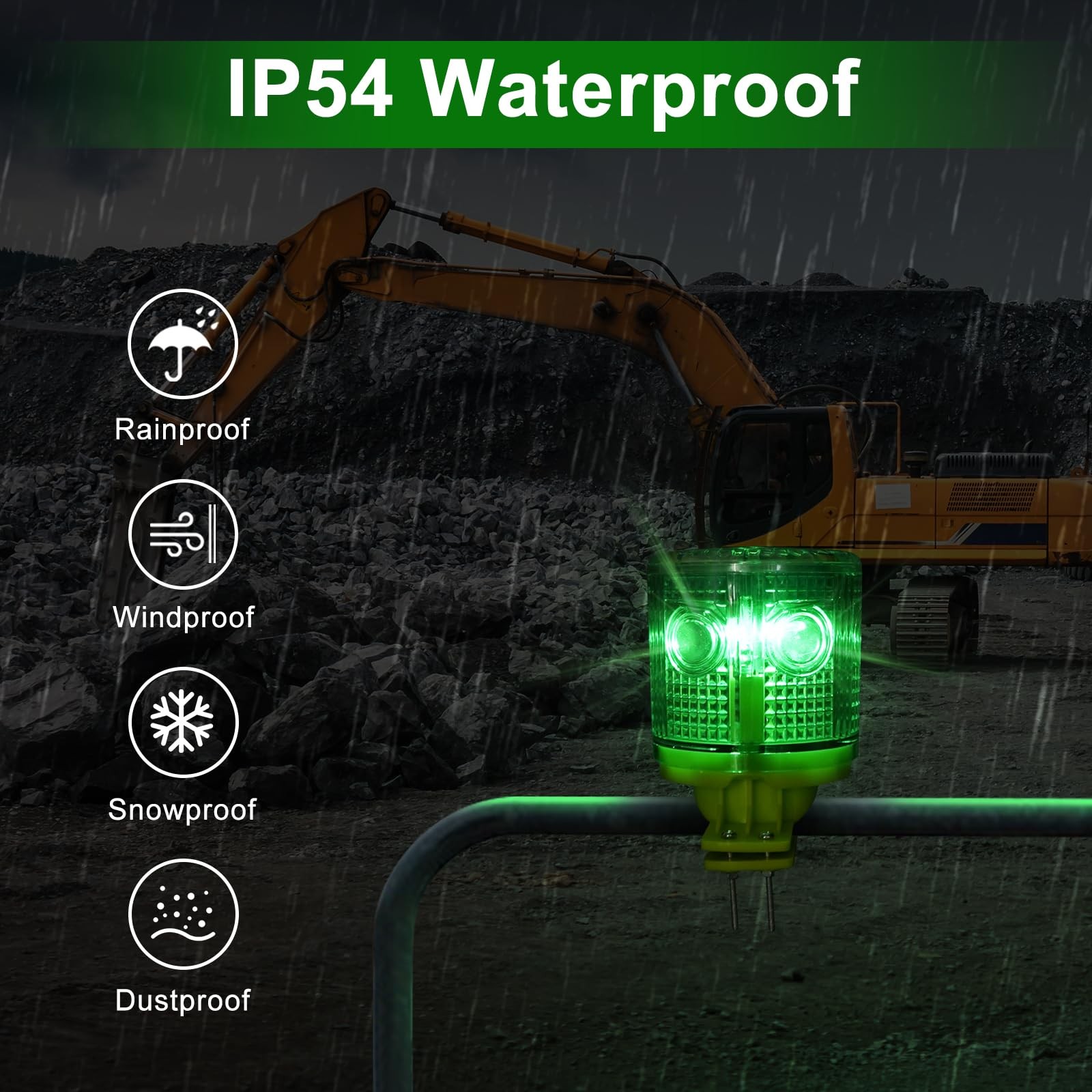 Aolyty Solar Strobe Warning Light IP54 Waterproof LED Flashing Safety Blue