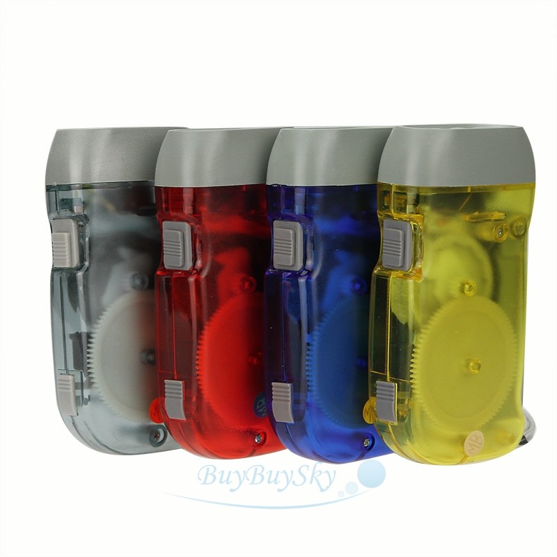 Hand Crank Flashlight 3 LED Dynamo Handpress Powerful Camping Emergency Torch