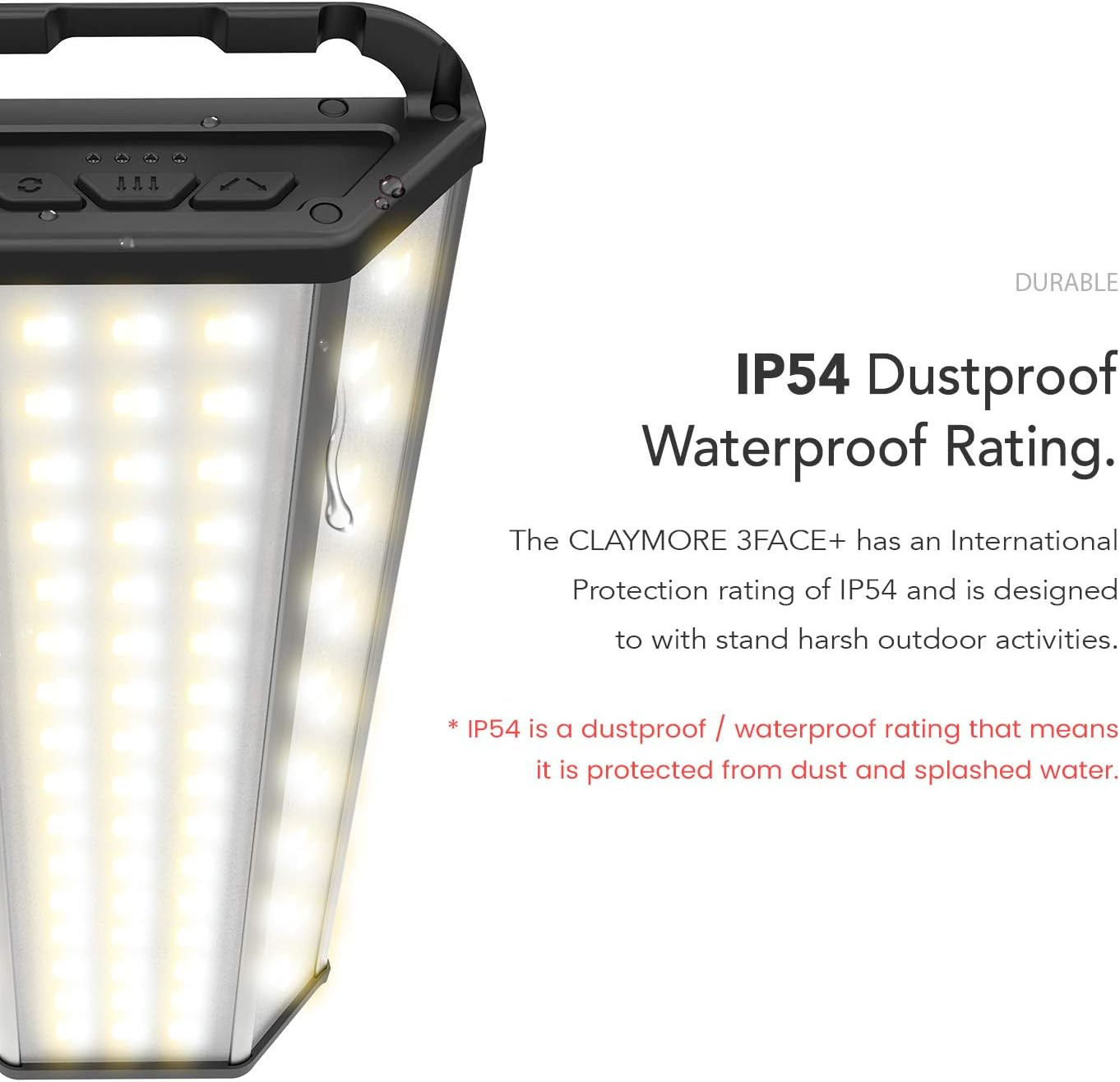 3 FACE+ (Large) – Rechargeable LED Area Light for Outdoors, Camping, Tent, Work,