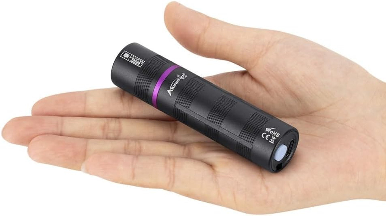 Mini 365nm UV Flashlight Blacklight USB C Rechargeable Wood Lamp Money Detector
