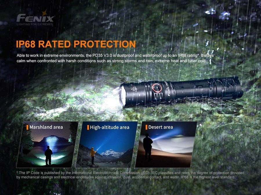 Fenix Lighting PD35 V3.0 Lithium Ion 1700 Lumens Luminus SFT40 LED : PD35V3BK