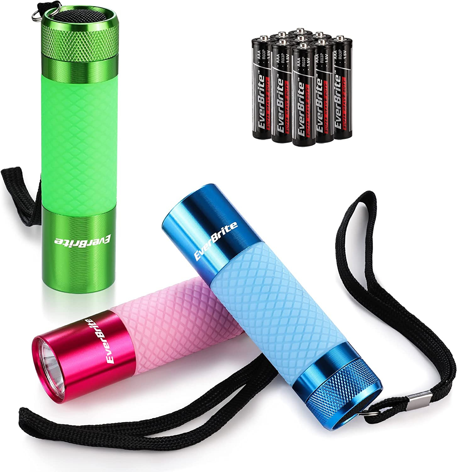 3-Pack Mini Flashlights, Glow in Dark Flashlights, Aluminum LED Flashlights Outd