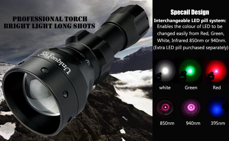 UniqueFire 1503 50mm LENS 5W IR 940nm LED Infrared Light Illuminator Flashlight