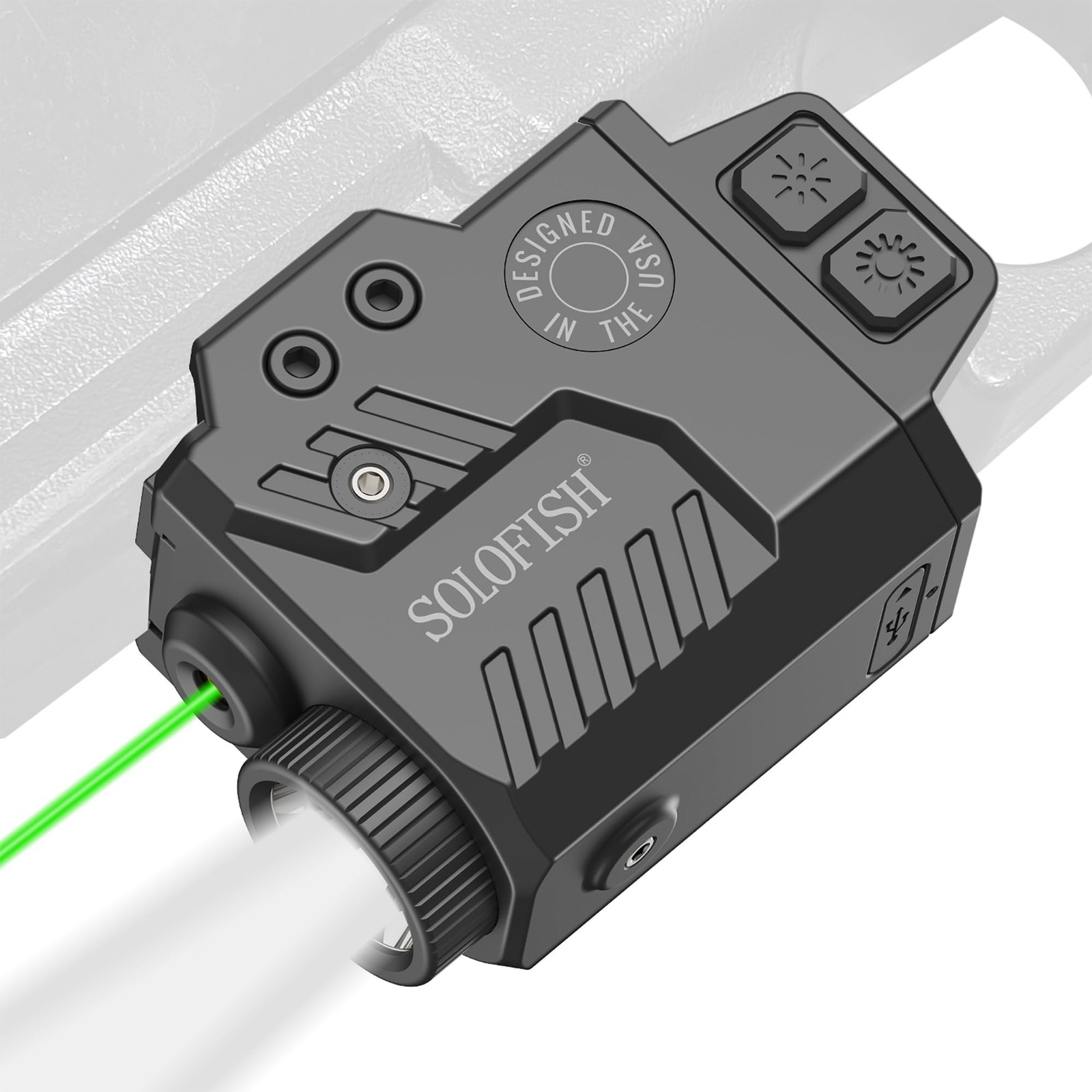 Solofish 800 Lumens Pistol Light Laser Combo, Strobe Green Combo