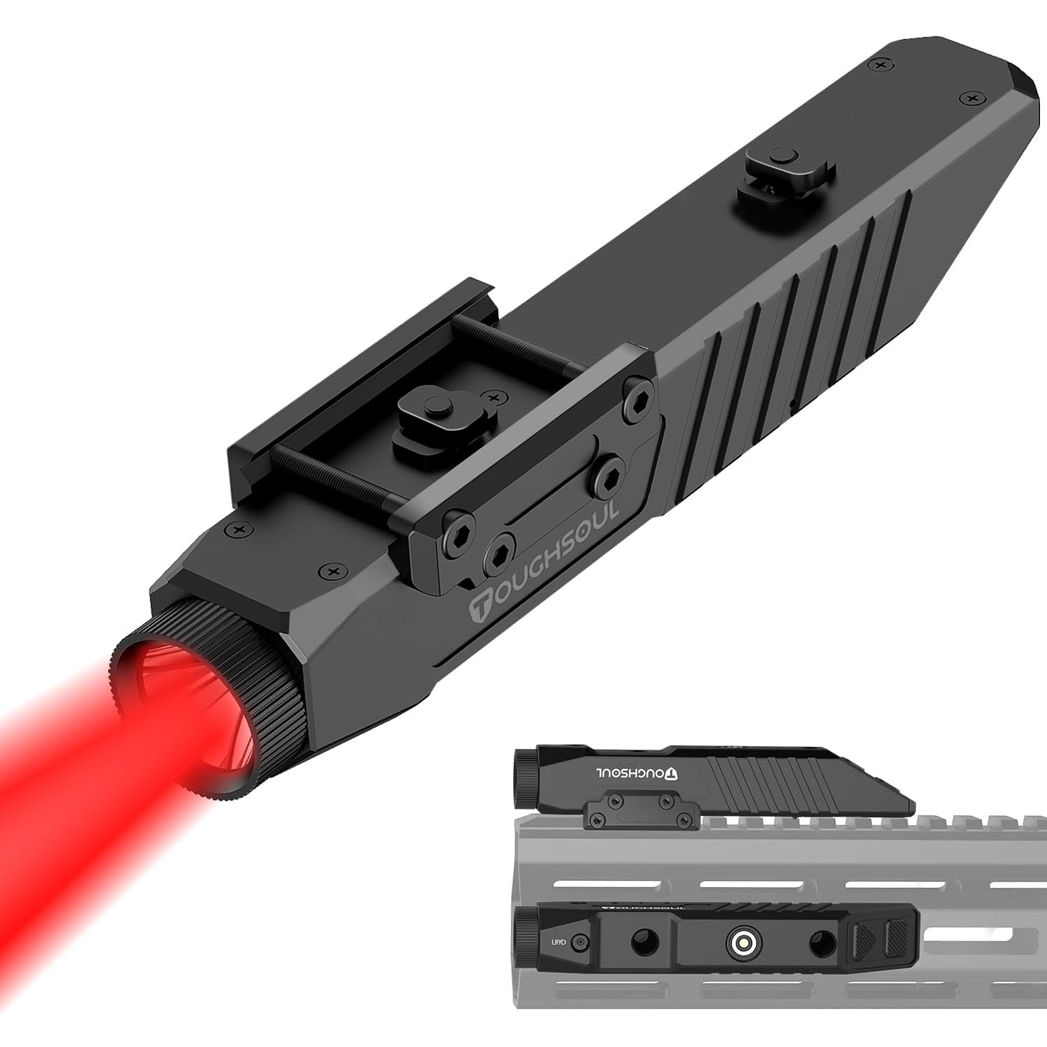 Red Light Hunting Flashlight – Low Profile Picatinny Mounted, Portable for Night