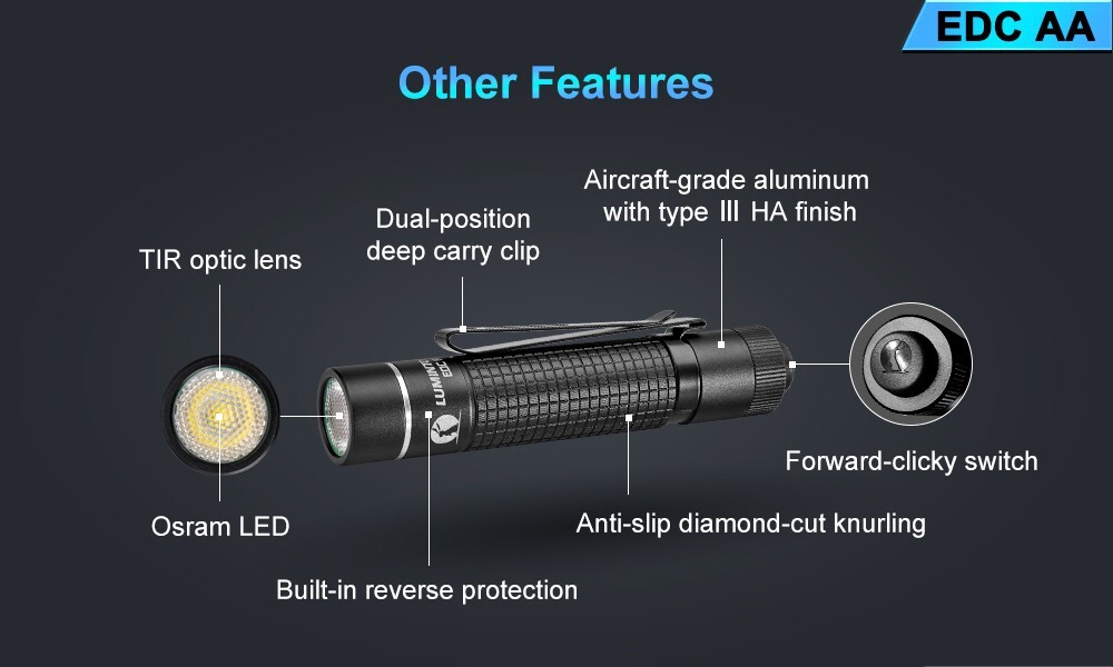LUMINTOP EDC AA 600 Lumens Mini LED Flashlight, A 14500 Battery Included
