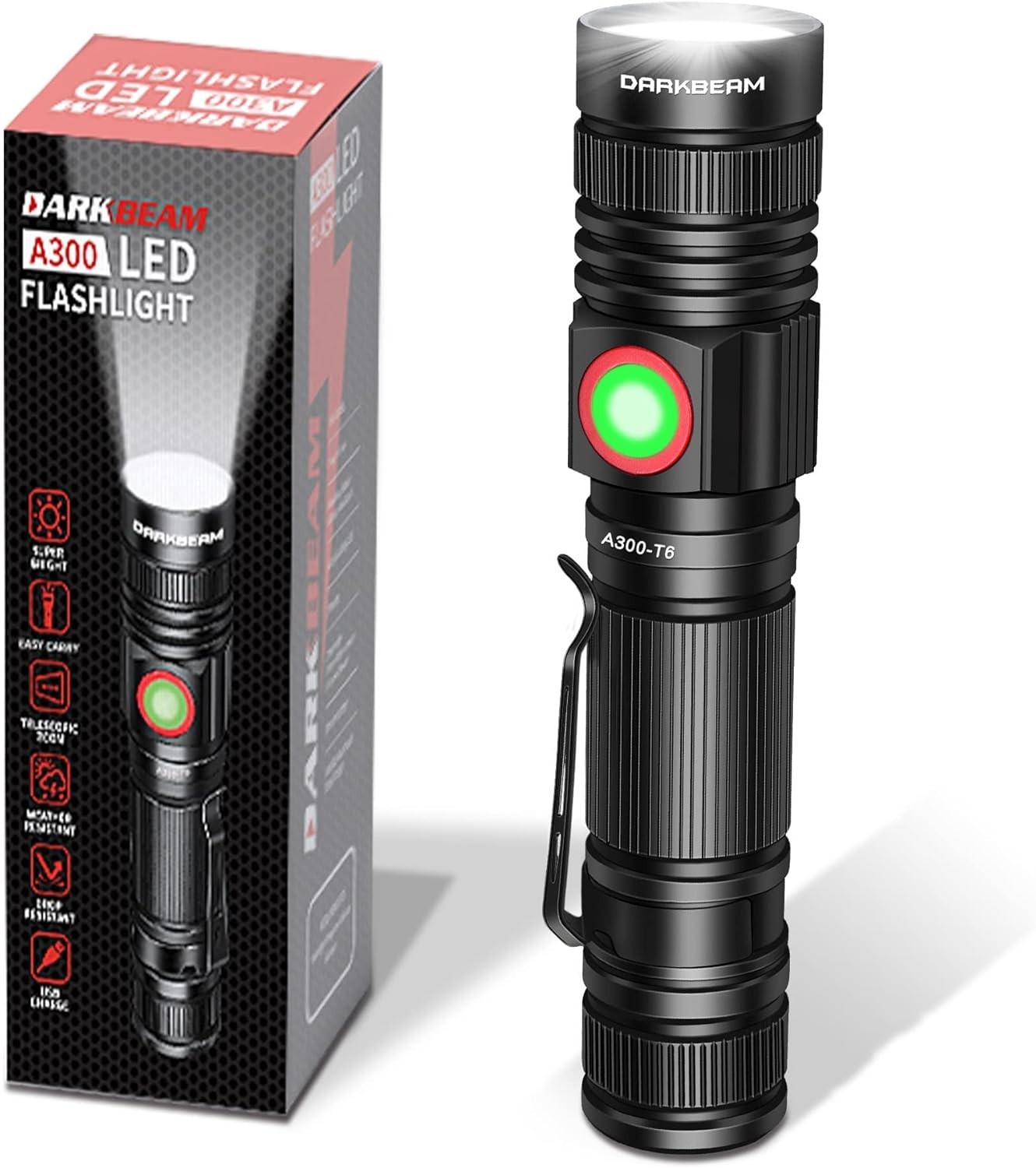 Super Bright LED Tactical Flashlight Zoomable Rechargeable USB Adjustable 3 Mode
