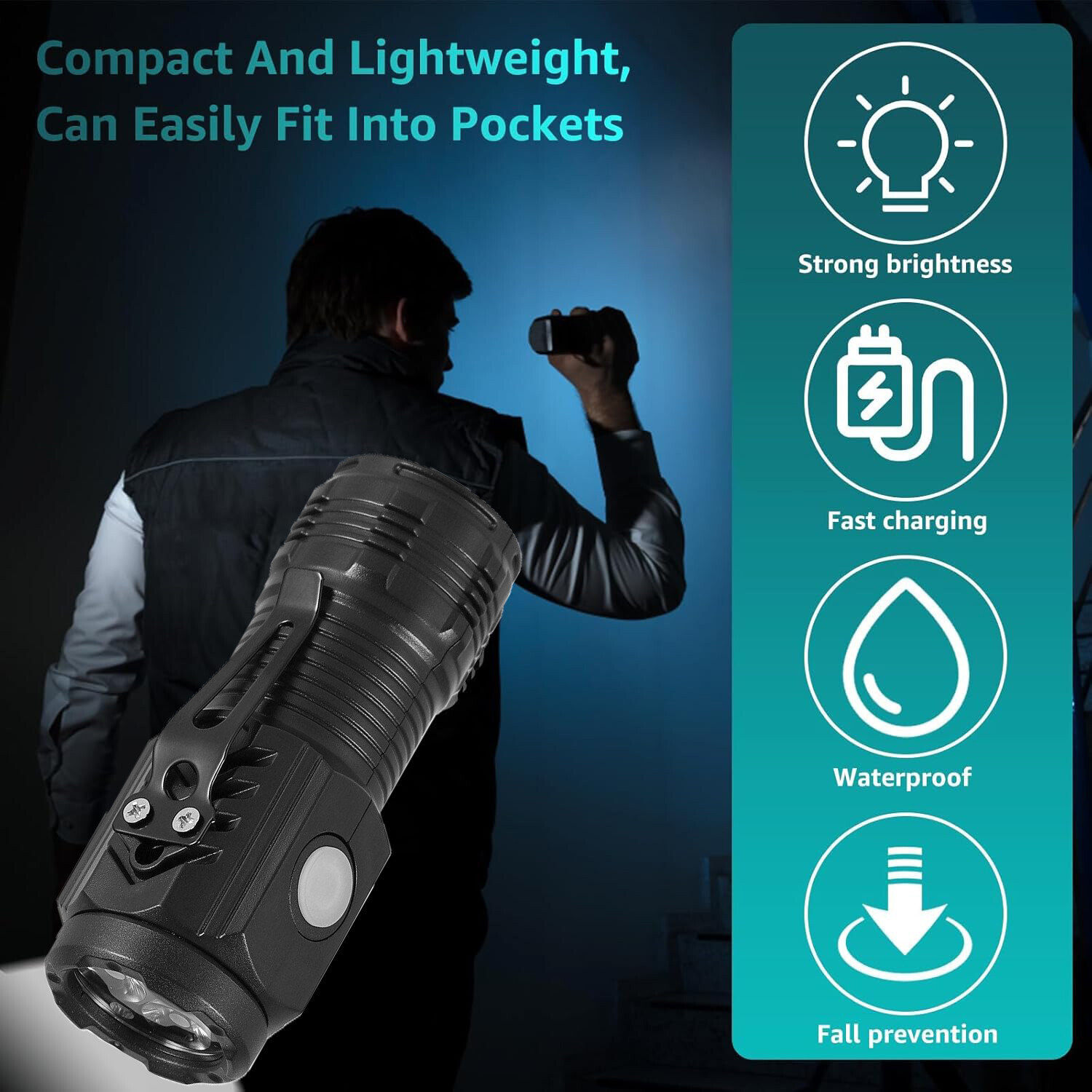 5PCS Three-Eyed Monster Mini LED Flashlight Flash Super Power Waterproof Outdoor